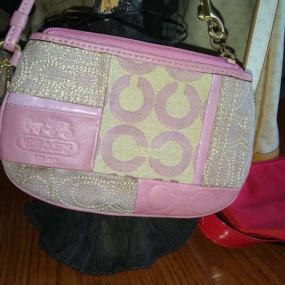 Coach Handbags - Vtg Coach Patchwork Wristlet, GUC